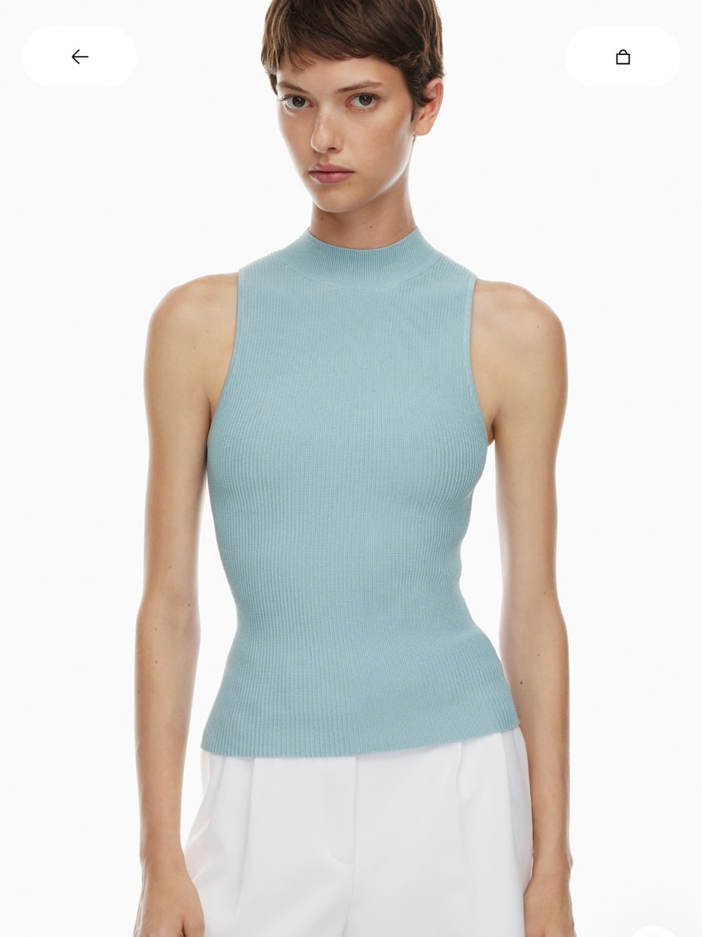 Aritzia Babaton Sculpt Knit Mock Neck Tank - Picture 8 of 10